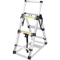 AUFUN Teleskopleiter Klappleiter, Rutschfester Aluleiter Mehrzweckleiter Ausziehbare Leiter, Stehleiter, Aluminiumleiter, Maximale Tragfähigkeit von AUFUN