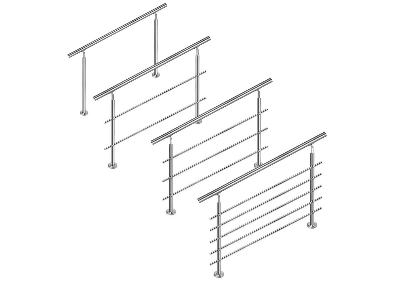 AUFUN Treppengeländer Edelstahl Handlauf, 80 cm Länge, 2-tlg., für Innen und Außen von AUFUN