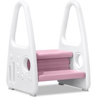 AUFUN Tritthocker Kinder, 2 Stufen Trittschemel, Anti-Rutsch-Funktion, Perfekt für Kinderzimmer,Badezimmer oder Kleinkind Toiletten Training(Rosa) von AUFUN