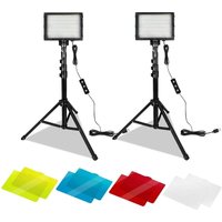 Videoleuchte led Dimmable Kamera Licht mit usb Kabel, 5600K Videolampe Panel mit Verstellbarem Stativ für Videofotografie - Aufun von AUFUN