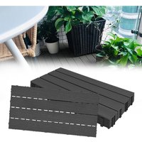 AUFUN WPC Balkon Bodenbelag Terrassenfliesen Balkonfliesen Kunststoff Bodenfliese in Holz-Optik Zusammenbaubar Klickfliese, 30 x 60 cm Jedes Stück von AUFUN