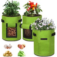 7 Gal Pflanzsack Kartoffel 27L Pflanzen Wiederverwendbar Tasche, mit Klettverschluss Sichtfenster und Griffen, für Erdbeeren, Blumen, Tomaten, von AUFUN