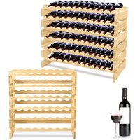 Holz-Weinregal mit 6 Ablagen für 72 Flaschen, Robuster Weinhalter und Flaschenständer für Küche, Esszimmer und Keller, Maße: 87x28x118cm (XL-Größe) von AUFUN