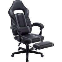 Gaming Stuhl mit Vibration Massage, Lendenkissen, Fußstütze und Kopfstütze, Ergonomischer Bürostuhl für Livestreaming auf Xbox, Belastbar bis 150 kg von AUFUN