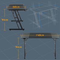 Gaming Tisch 140 x 60cm, Gaming Schreibtisch mit led Beleuchtung, Kopfhörerhaken und Getränkehalter, Stabiler Computertisch Arbeitstisch, pc Tisch von AUFUN