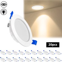 Led Einbaustrahler Flach Einbauleuchte led Spots 450lm Einbauleuchten, Deckenstrahler für Wohnzimmer, Schlafzimmer, Flur, (20x 5W, Warmweiß) - Aufun von AUFUN