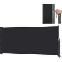 Seitenmarkise Ausziehbar Markise 120 x 300 cm Sonnenschutz aus Polyester Sichtschutz Windschutz für Garten Balkon & Terrasse, Anthrazit - Aufun von AUFUN