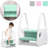 Tritthocker Kinder, 2 Stufen Trittschemel, Anti-Rutsch-Funktion, Perfekt für Kinderzimmer,Badezimmer oder Kleinkind Toiletten Training(Grün) - Aufun von AUFUN