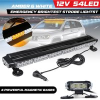 21-Zoll-42-LED-Universal-Doppelseiten-Verkehrsberater-Blinklichtleiste, magnetisches Notlicht – 7 Blitzmuster, 12 V Fantablau von AUGIENB