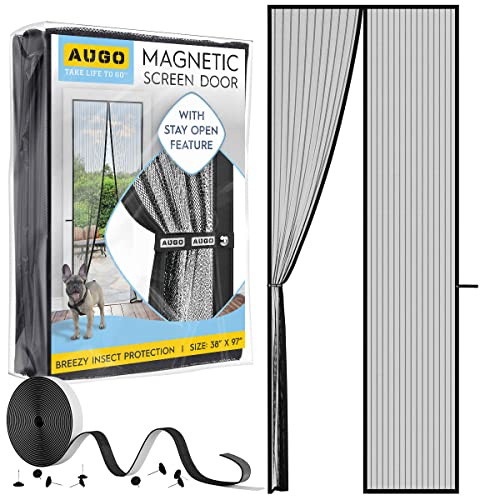 AUGO Magnetische Fliegengittertür – selbstdichtend, strapazierfähig, freihändige Netz-Trennwand hält Insekten fern – Haustier- und Kinderfreundlich – zum Patent angemeldet – 97 x 247 cm von AUGO