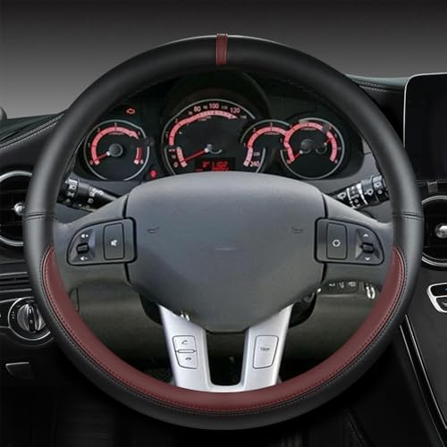 Leder Auto Lenkradbezug für Kia Rio IV Hatchback (YB) 2020-2025, Mikrofaser Leder Lenkradabdeckung Lenkradschoner rutschfest Lenkradabdeckungen Mode Anti-Rutsch-Leder Auto Innenraum von AUHOAZ