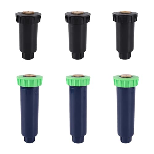 Pop-Up-Sprinkler mit 1/2-Zoll-Innengewinde, 90°, 180°, 360°-Sprühbereich, Gartenbewässerung, Zahnradantrieb, Sprinkler, Bewässerungsdüsen (Color : 10Pcs Black-180) von AUHOAZ
