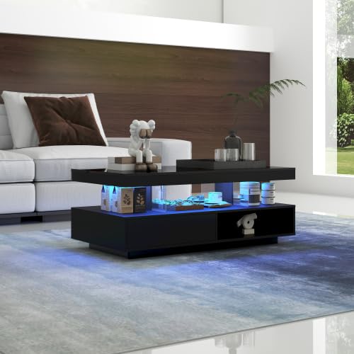 AUJDKDH Couchtisch Sofatisch Couchtisch Teetisch Kaffeetisch Beistelltisch Tisch,Couchtisch moderner Hochglanz-Sofatisch Wohnzimmertisch,Langlebige, Kratzfeste und Glatte Tischplatte von AUJDKDH
