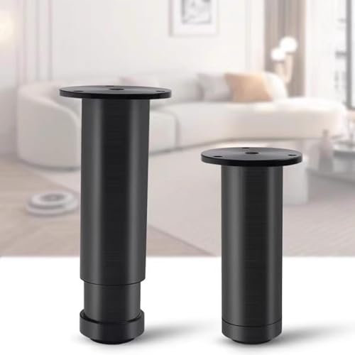 AUJLKJOUV 2 Stück Möbelfüße DIY Ersatzbeine Tischbeine Metall Schwarz Bettfüße für TV-Möbel, Sofa Füße Möbelerhöhung Schrankfüsse für Kleiderschrank Mit Schrauben von AUJLKJOUV