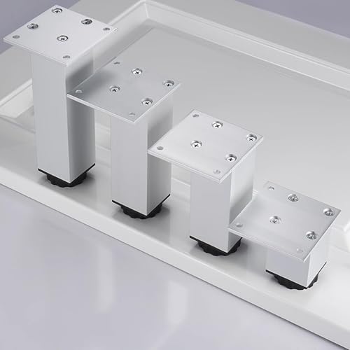 AUJLKJOUV 4 Stück Eckig Couch Füße für Möbelfüße Verstellbar, Aluminium Möbelfüße Schrankfüsse Für Küchenschränke, Beine für Bett Metall Möbelbeine Einfache Montage von AUJLKJOUV