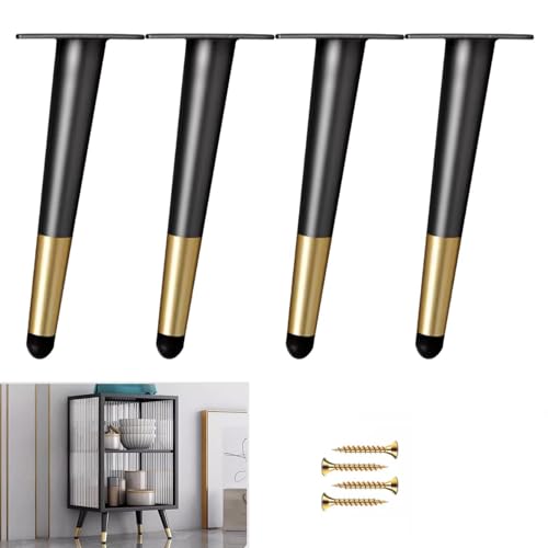 AUJLKJOUV 4 Stück Möbelbeine Metall Tischbeine Konisch Ersatz Sofafüße Möbelfüße Sockelfüße Tischfuß Schreibtisch Esstisch,Couchtisch,für Stühle und Sofa Bett Schrank (50cm) von AUJLKJOUV