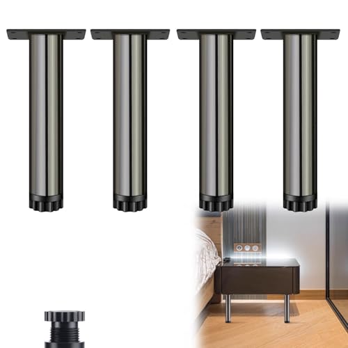 AUJLKJOUV 4 Stück Möbelfüße Metall Tischfuß Regulierbare Tischbeine Esstisch Stahlbeine mit Schrauben für Sofas,Couchtische Arbeitsplatten (10cm) von AUJLKJOUV