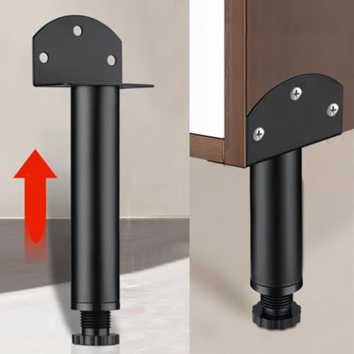 AUJLKJOUV Tischbeine aus Stahl,Ersatzfüße höhenverstellbar für unebene Böden für Tischplatte TV-Möbel,Sofa Füße 2 Stück von AUJLKJOUV