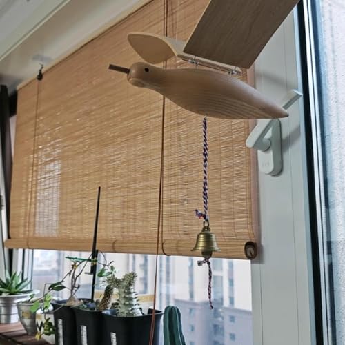 Natur Holzrollos,Retro Bambus Rollo,Bambus Raffrollo Für Innen,Lichtdurchlässig Geeignet Für Den Innen- Und Außenbereich Balkon von AUJLKJOUV