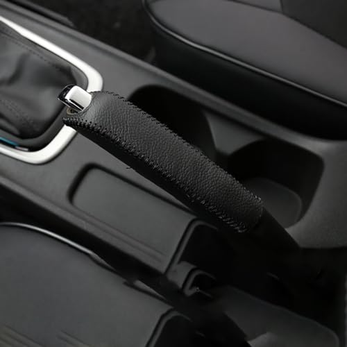 AUJSHDH Auto Handbremse Abdeckung, für Ford Kuga II 2013-2019 Universal rutschfeste Handbremshebel Hülle Leder Handbremse, Handbremsengriffe Schutzhülle,B von AUJSHDH