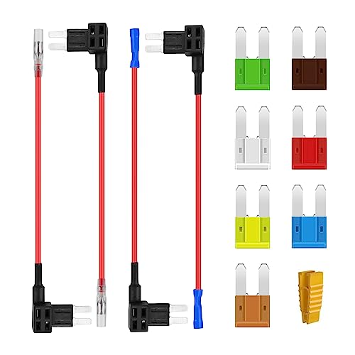 AUKENIEN Stromdieb KFZ Sicherung Micro2 12V Flachsicherungsadapter Add A Circuit Sicherungen Adapter Piggyback Sicherungshalter mit 5A 7.5A 10A 15A 20A 25A 30A Autosicherung für Auto PKW von AUKENIEN