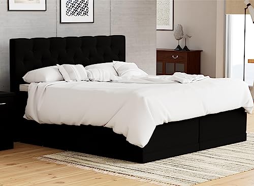 AUKONA Boxspringbett Helena 140x200, Schwarz H4, 7 Zonen Taschenfederkern-Matratze, H2 H3 H4, Komfortschaum-Topper, Lieferung und Aufbau kostenlos von AUKONA