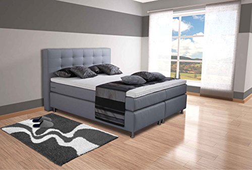 AUKONA Boxspringbett Phönix 160x200, Farbe wählen und ändern, 7 Zonen Taschenfederkern-Matratze, H2 H3 H4, Komfortschaum-Topper, Lieferung und Aufbau kostenlos von AUKONA