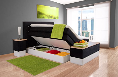 AUKONA Boxspringbett Sophie mit Bettkasten 120x200, 7 Zonen Taschenfederkern, H2 H3 H4, Komfortschaum-Topper, Kostenlose Anlieferung und Aufbau von AUKONA