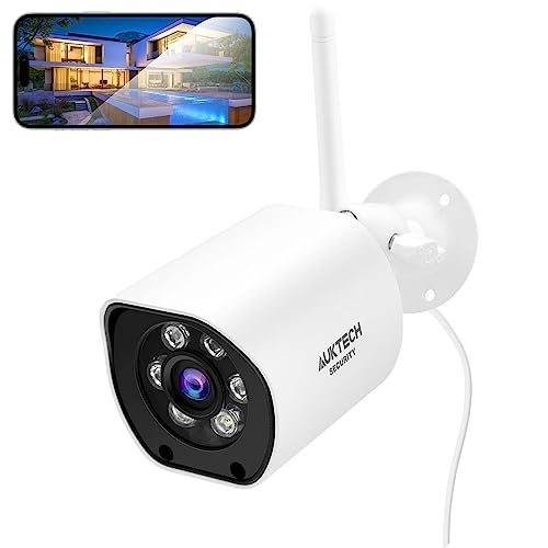 AUKTECH Überwachungskamera Aussen, 5MP IP Kamera Überwachung Outdoor(5G/2.4G WLAN), Nachtsichtfarbe, Bewegungsmelder mit Alarm, Zwei-Wege-Audio, 24/7 Aufzeichnung, IP66 Wasserdicht von AUKTECH