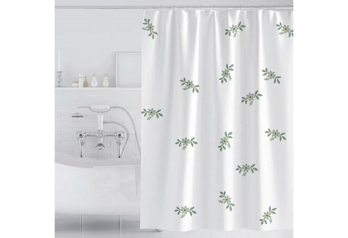 AUKUU Duschvorhang Bedruckter Bedruckter Badezimmer Duschvorhang mit bunten, Blättern und Pflanzen wasserdicht und schimmelresistent von AUKUU