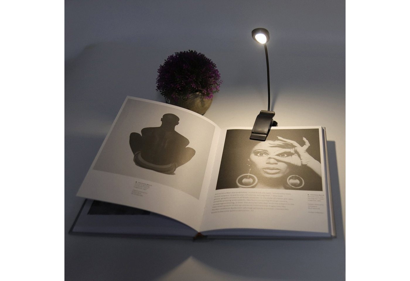 AUKUU LED Nachtlicht LED Leselampe Leselampe Buch Klemme, Klemmlampe mit 5LEDs, Wiederaufladbare Klemmleuchte, 360° Flexibel für Nachtlesen ins Bett von AUKUU