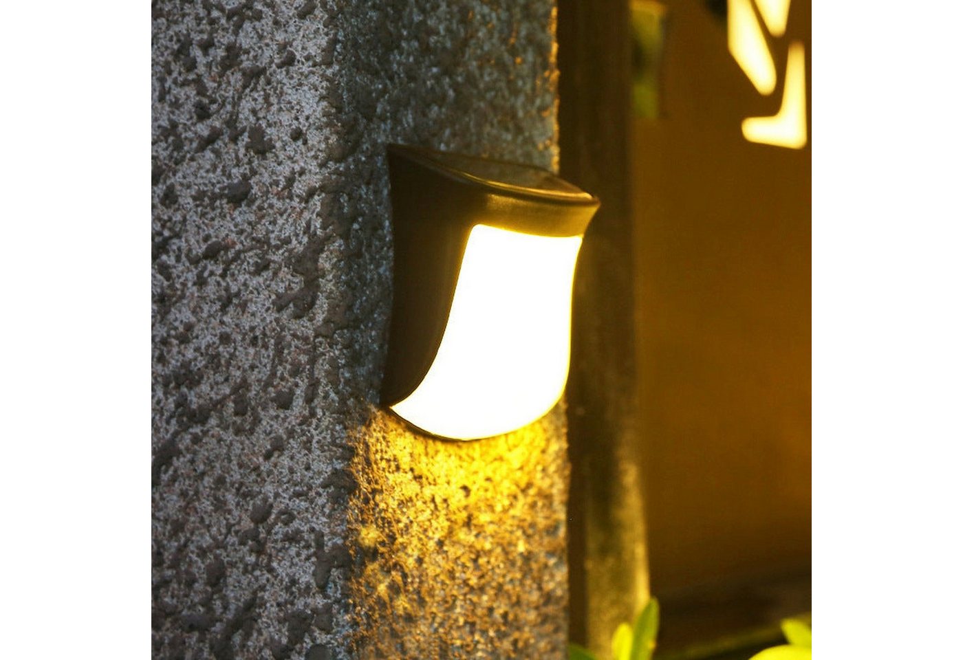 AUKUU LED Solarleuchte Garten-Solarlicht-Nachtlicht-Haushof-Atmosphäre-Zaun-dekorative, Schritt-Wandleuchte von AUKUU