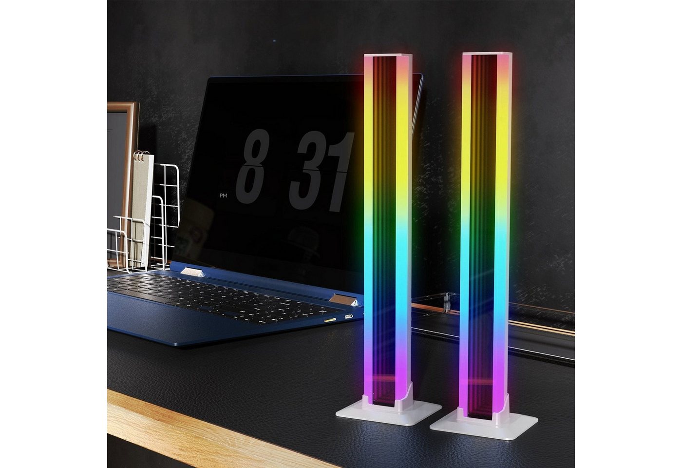 AUKUU LED Stripe LED LED Graffiti Symphonie Desktop Atmosphärenlicht Bluetooth, Atmosphärenlicht Mille Layer Spiegel 2er Pack von AUKUU