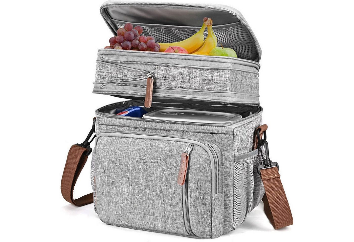 AUKUU Lunchbox Coole Coole doppellagige Lunchtasche modischer und tragbarer, Outdoor Eisbeutel tragbare Isoliertasche mit großem von AUKUU