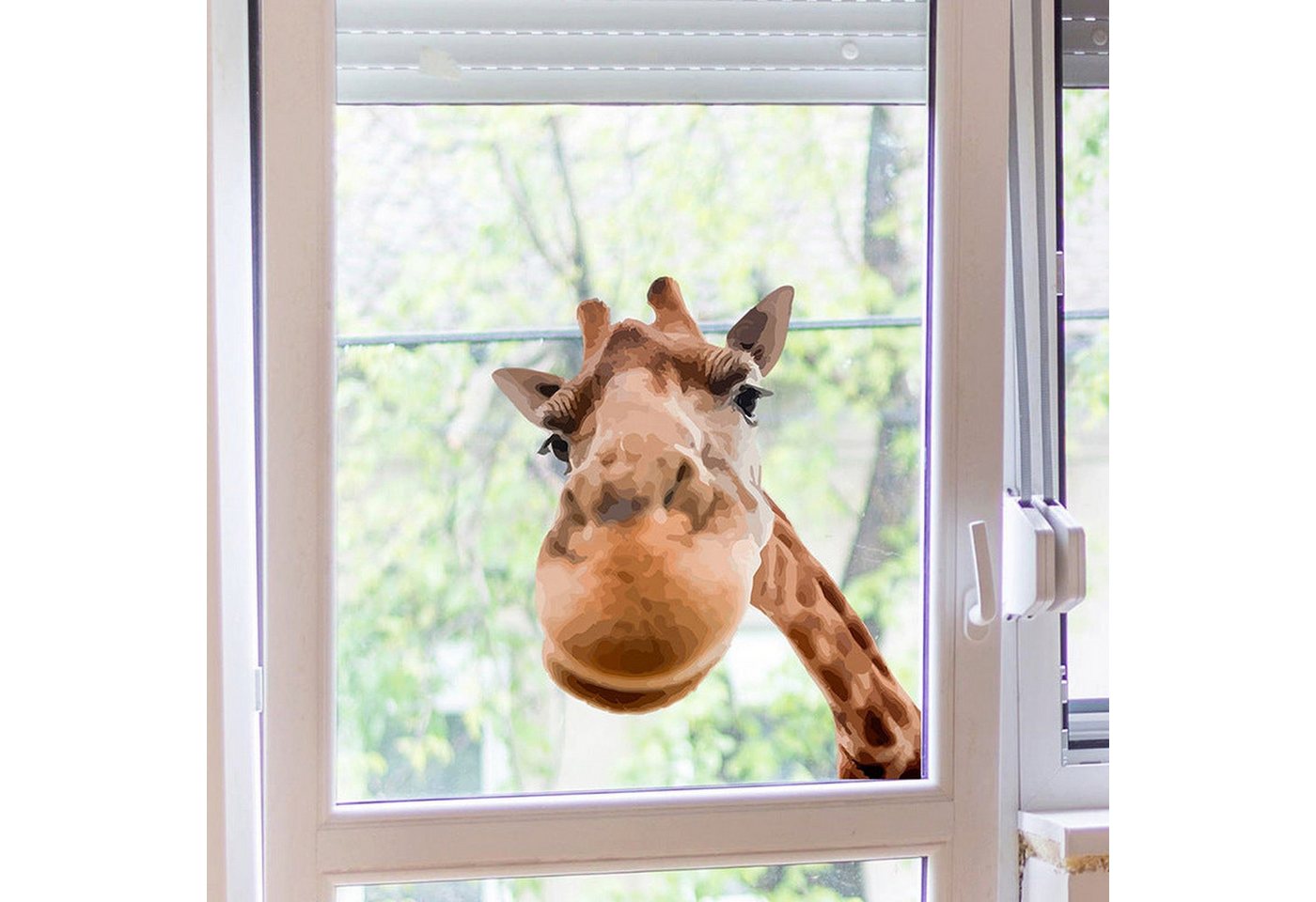 AUKUU Wanddekoobjekt Giraffe Giraffe Schlafzimmer Eingang Glas Vitrine Tür Home, Dekoration Wandaufkleber selbstklebend von AUKUU