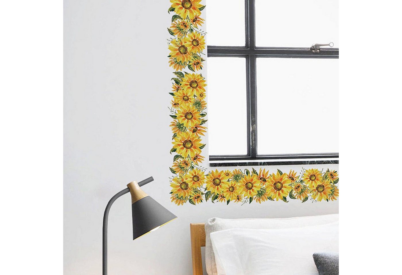 AUKUU Wanddekoobjekt Sonnenblumen Sonnenblumen Blume Taille Schlafzimmer Wohnzimmer, Eingang Schlafsaal Heimdekoration Wandaufkleber selbstklebend von AUKUU