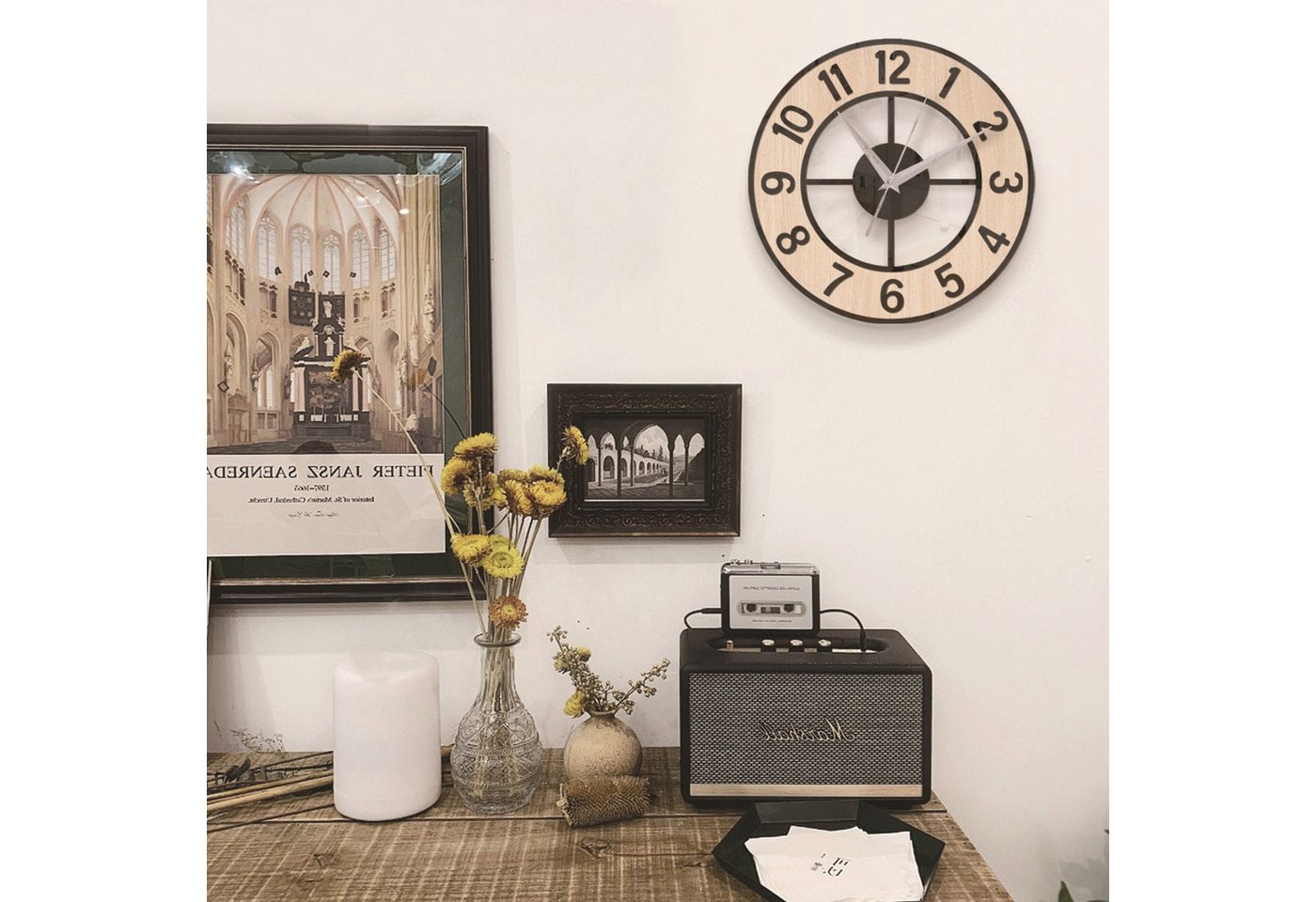 AUKUU Wanduhr Einfache Einfache Wanduhr Wandaufkleber Heim Stille Uhr (modernes Design hohe Luxus Dekoration) von AUKUU