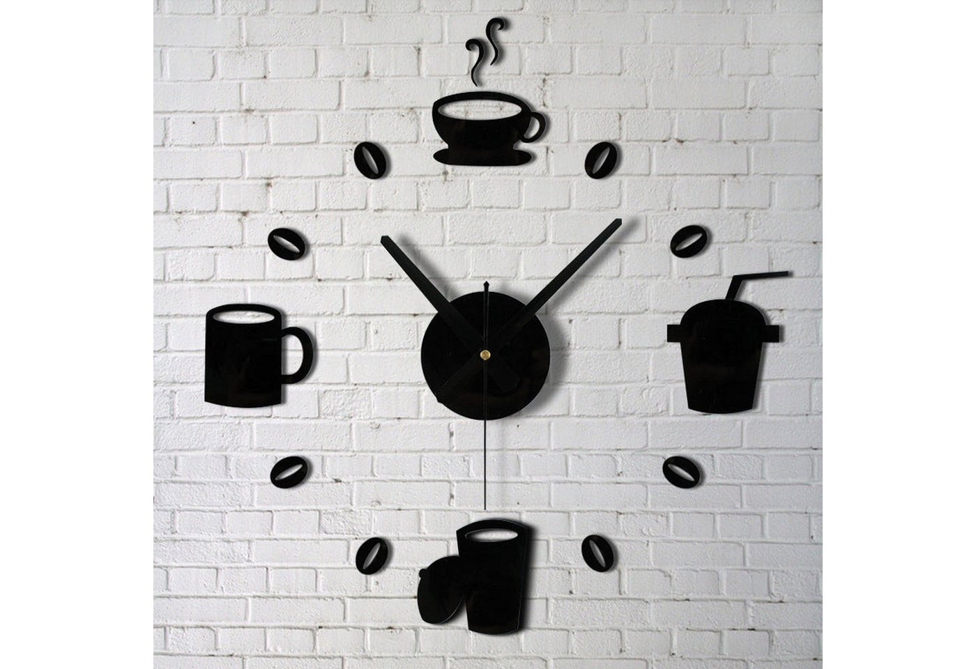 AUKUU Wanduhr Wohnzimmer Wohnzimmer Wanduhr Kaffeetasse Geschirr Uhr Küche (Restaurant DIY Uhr kreative moderne einfache Wandaufkleber Uhr) von AUKUU