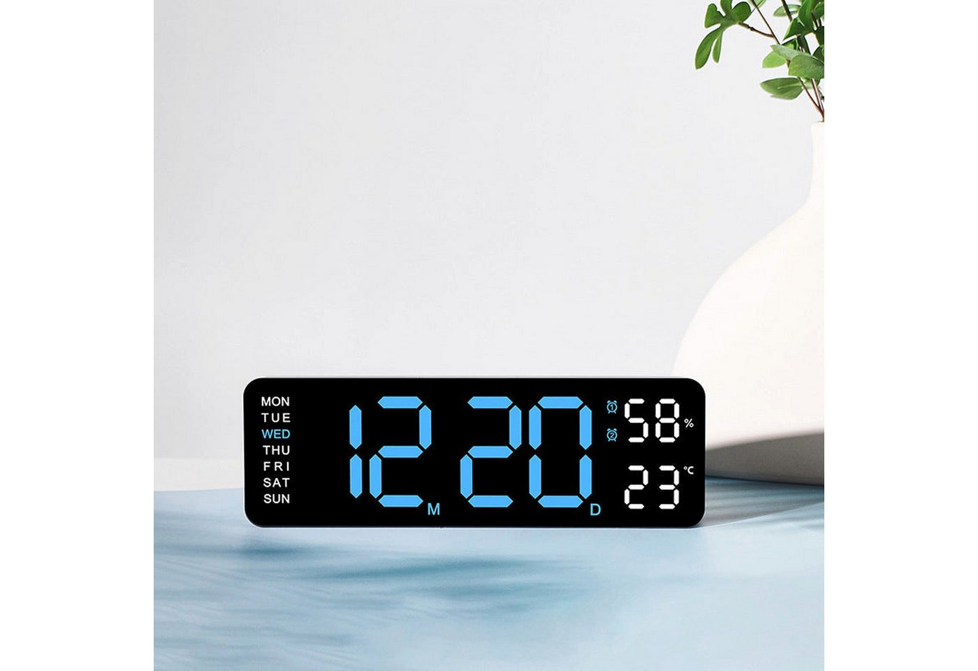 AUKUU Wecker Elektronische Elektronische Uhr einfache Multifunktionsuhr rechteckiger Wecker mit großer Schrift Hänge oder Standuhr von AUKUU
