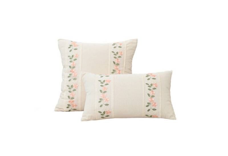 Kissenbezug Kleine Kleine frische Stickerei Kissen Kissen Rose Blume, AUKUU, Kissen Sofa Nachttisch Taille Unterstützung moderne einfache von AUKUU