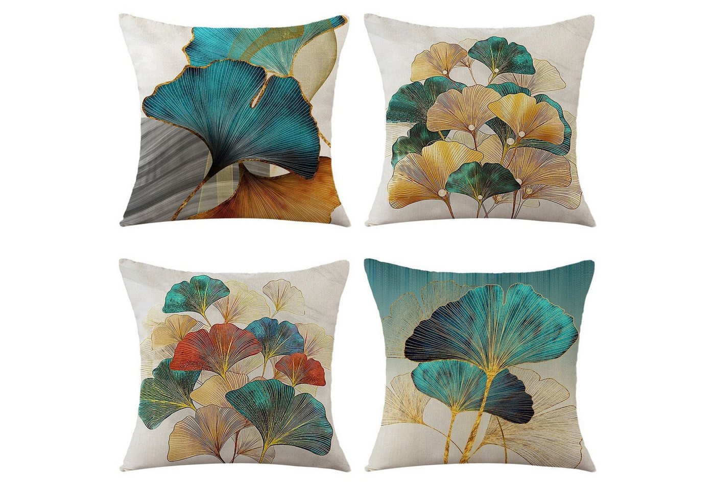 Kissenbezug Pillow Pillow Home Ginkgo Pflanzen Druck Autokissen, AUKUU, Nachttischkissen Kissenbezug 45 x 45 cm ohne Kissenkern von AUKUU