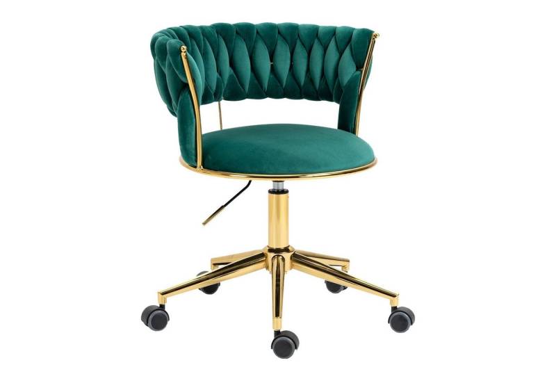 LVHOM Drehstuhl Bürostuhl/Esszimmerstuhl/Polsterstuhl/Besucherstuhl/Schreibtischstuhl (Goldrahmen, 360° drehbar, ergonomisch, höhenverstellbar), schöne, niedliche Elegant Samt von LVHOM