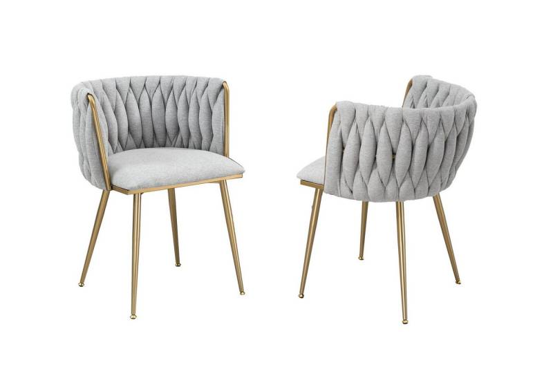 AUKWIK Esszimmerstuhl Set mit runden Rückenlehne, Wohnzimmerstuhl aus Samt/Leinen (Set, 2 St), 2/4/6 Stück von AUKWIK