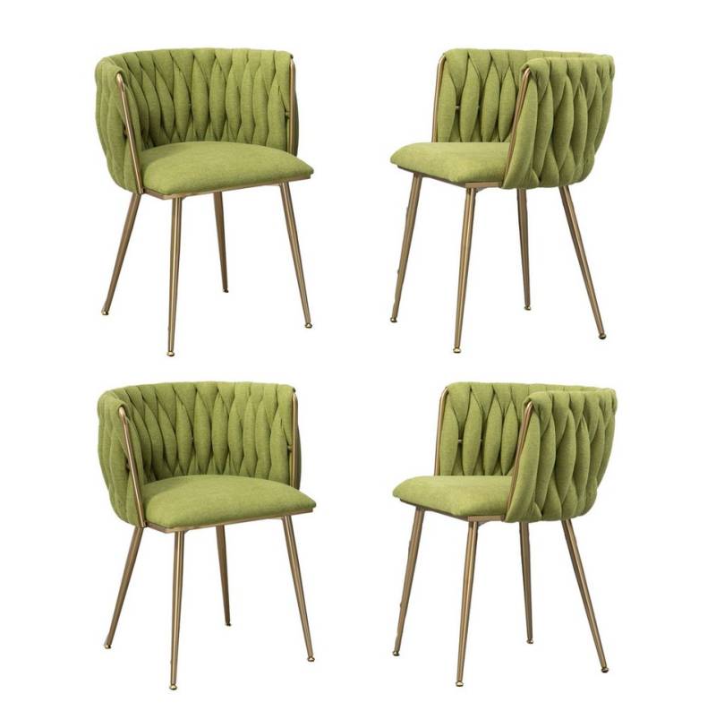 AUKWIK Esszimmerstuhl Set mit runden Rückenlehne, Wohnzimmerstuhl aus Samt/Leinen (Set, 4 St), 2/4/6 Stück von AUKWIK