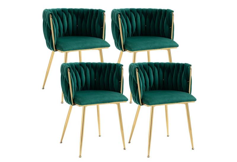 AUKWIK Esszimmerstuhl Set mit runden Rückenlehne, Wohnzimmerstuhl aus Samt/Leinen (Set, 4 St), 2/4/6 Stück von AUKWIK