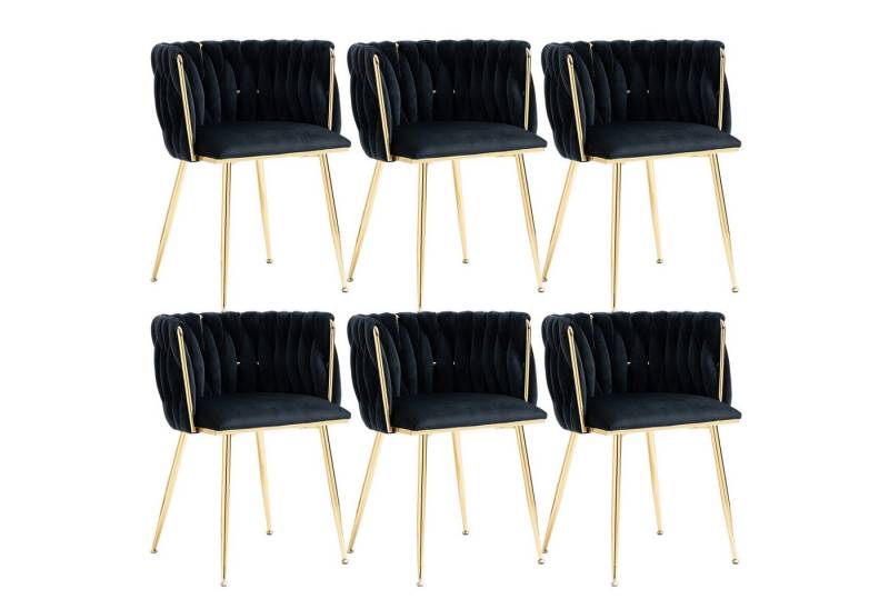 AUKWIK Esszimmerstuhl Set mit runden Rückenlehne, Wohnzimmerstuhl aus Samt/Leinen (Set, 6 St), 2/4/6 Stück von AUKWIK