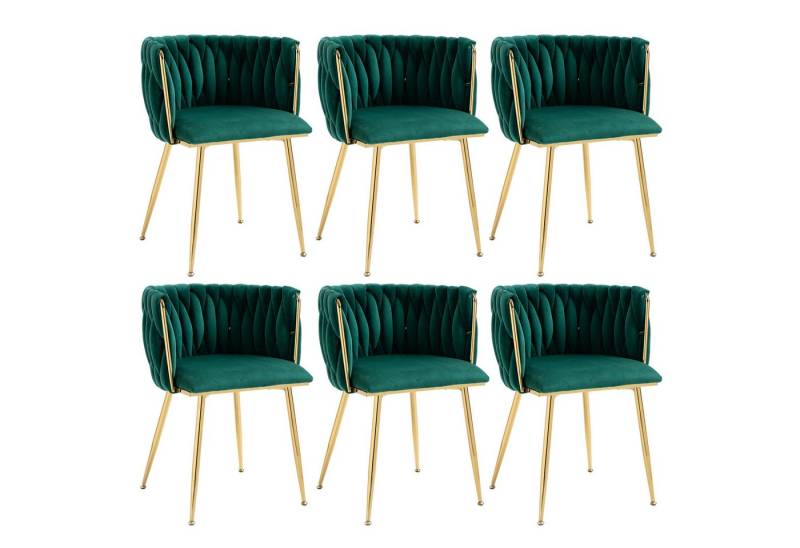 AUKWIK Esszimmerstuhl Set mit runden Rückenlehne, Wohnzimmerstuhl aus Samt/Leinen (Set, 6 St), 2/4/6 Stück von AUKWIK