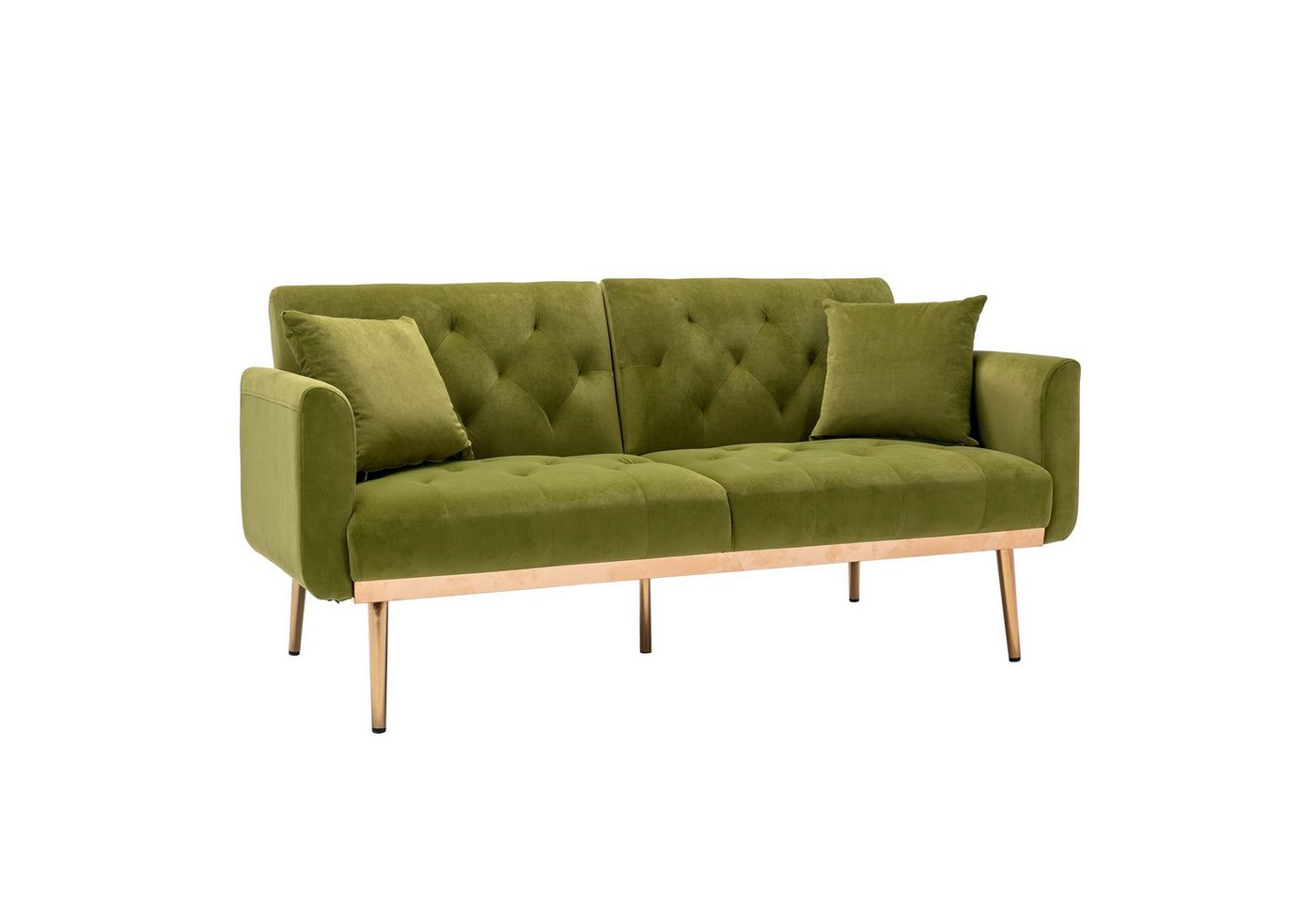 AUKWIK Sofa 2-Sitzer Klappsofa, Sitzfläche aus Samt oder Bouclé, mit Relaxfunktion, Rückenlehne neigbar 110°/140°/180°, 272 KG belastbar von AUKWIK