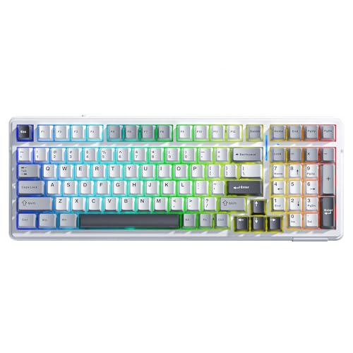 AULA F99 3 Modi RGB Hot Swap Mechanische Linear GrayWood V3 Switch Wireless Makrol-Tastatur Grau von AULA