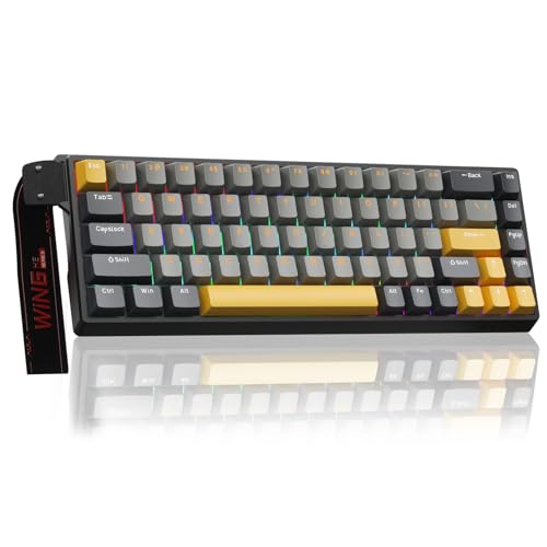 AULA WIN68 HE MAX Mechanische Gaming Tastatur mit Kabel,Hall Effect Magnetic Switches,Rapid Trigger,Einstellbare Betätigung,60% RGB Tastatur für PC/Mac,QWERTY (Gelb) von AULA
